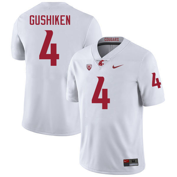 Kapena Gushiken WSU Cougars Jersey.Washington State Cougars #4 Kapena Gushiken Jersey Youth-White